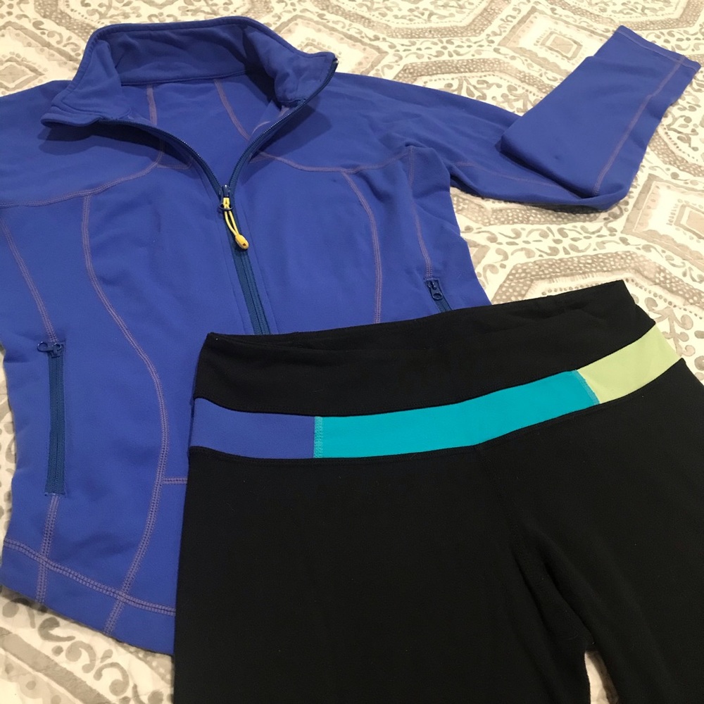 Lululemon matching zip up and leggings